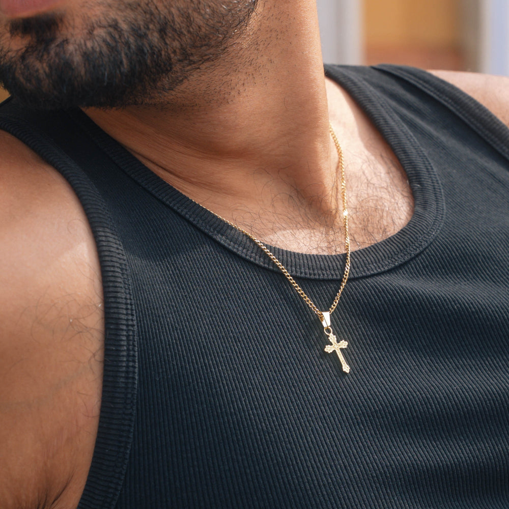 Micro Vintage Cross - Gold