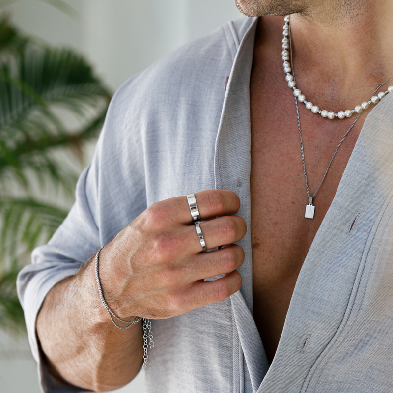 Silver 2025 band necklace