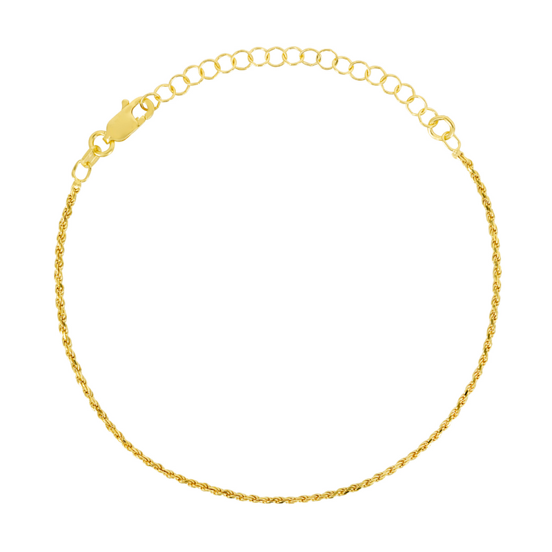 18K Gold Thin Rope Bracelet - Mens Rope Bracelets | By Twistedpendant