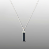 Onyx Verge Pendant - Mens Silver Pendant Necklace - By Twistedpendant