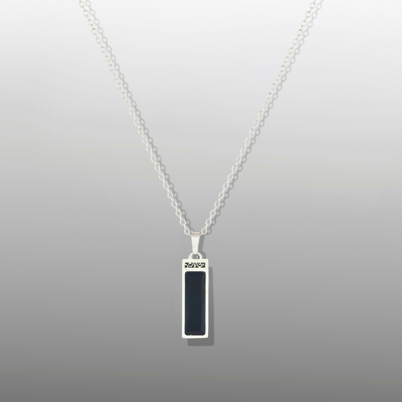 Onyx Verge Pendant - Mens Silver Pendant Necklace - By Twistedpendant