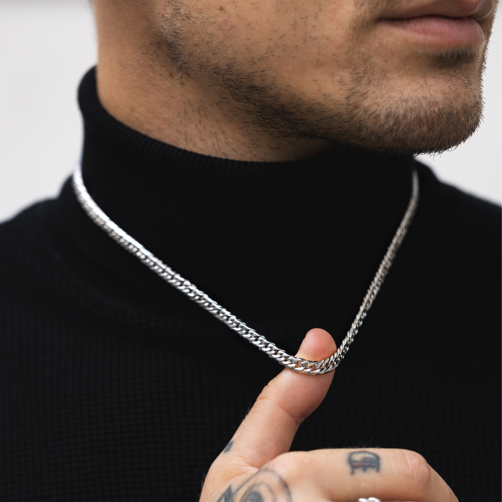 Mens Silver Cuban Chain (6MM) | Mens Necklace Chain | - Twistedpendant