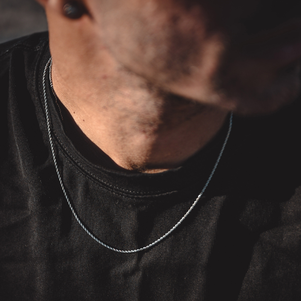 1.5mm Thin Silver Rope Chain - Mens Silver Chain | By Twistedpendant