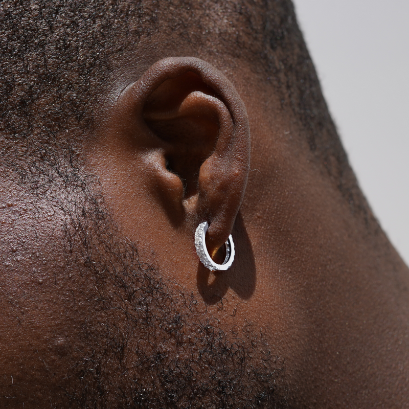 Nuts and Bolts Stud Earring, Sterling Silver | Men's Earrings | Miansai