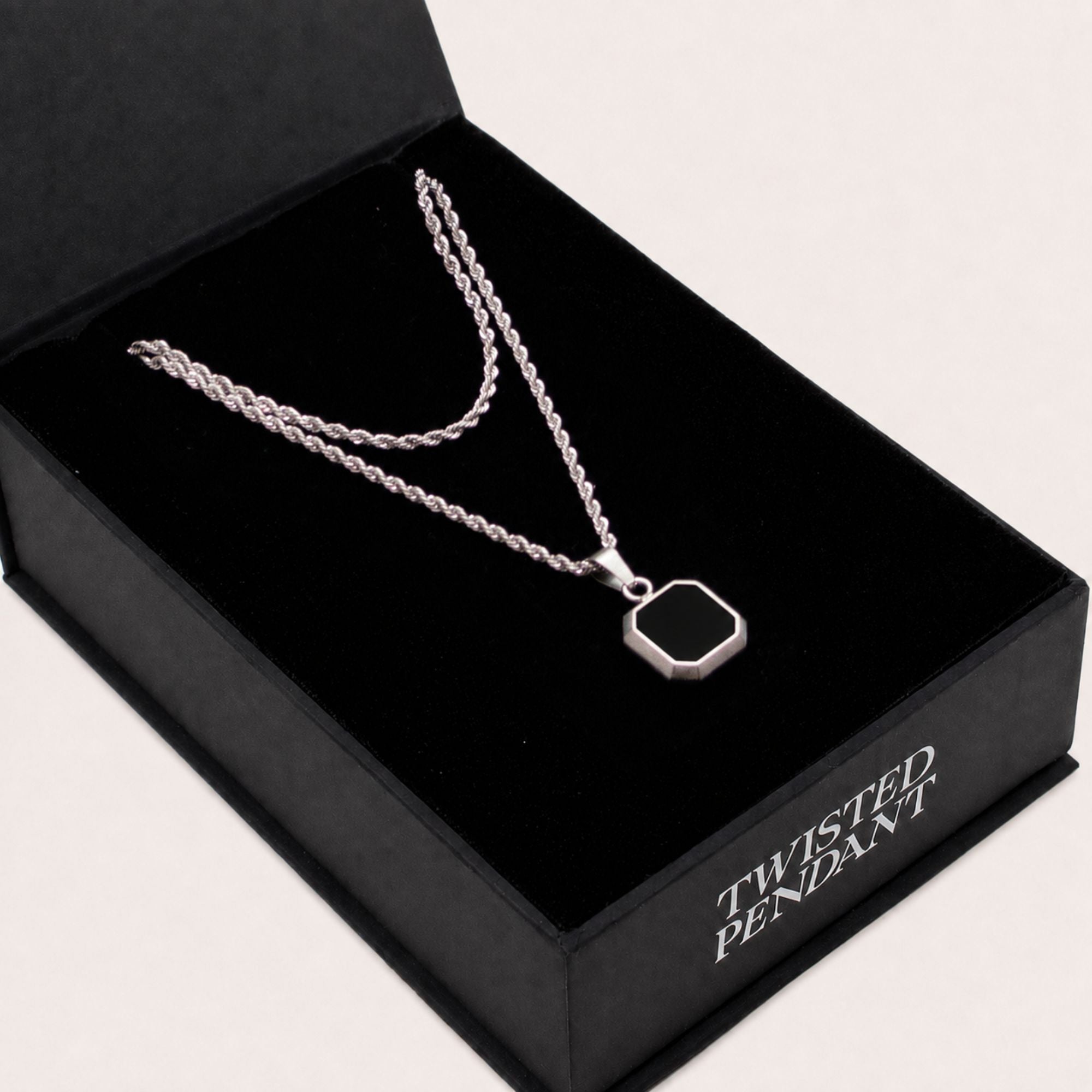 Square Onyx Set (Silver)