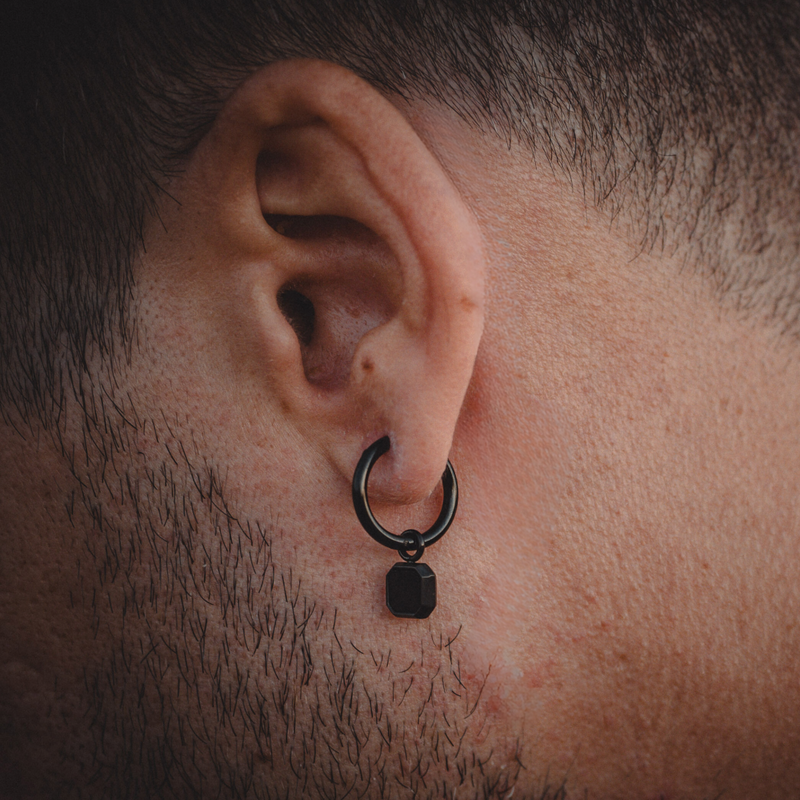 Mens Dangle Earring -Onyx Dangle Earrings By Twistedpendant