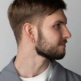Silver Diamond Huggie Hoop Earrings | Mens Earrings - Twistedpendant