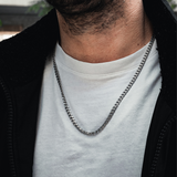 Silver MATTE Cuban Chain (4MM) - Mens Necklace Chains | Twistedpendant