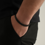 Men's Black Cuban Thick Bracelet (8MM) -Mens Bracelets | Twistedpendant