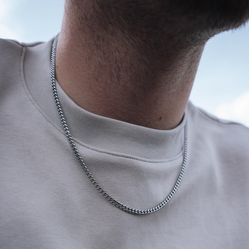 Thin Silver Cuban Chain (3MM) For Men - Multiple Sizes | Twistedpendant