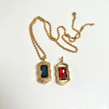 Red & Gold Diamond Pendant Necklace For Men By Twistedpendant