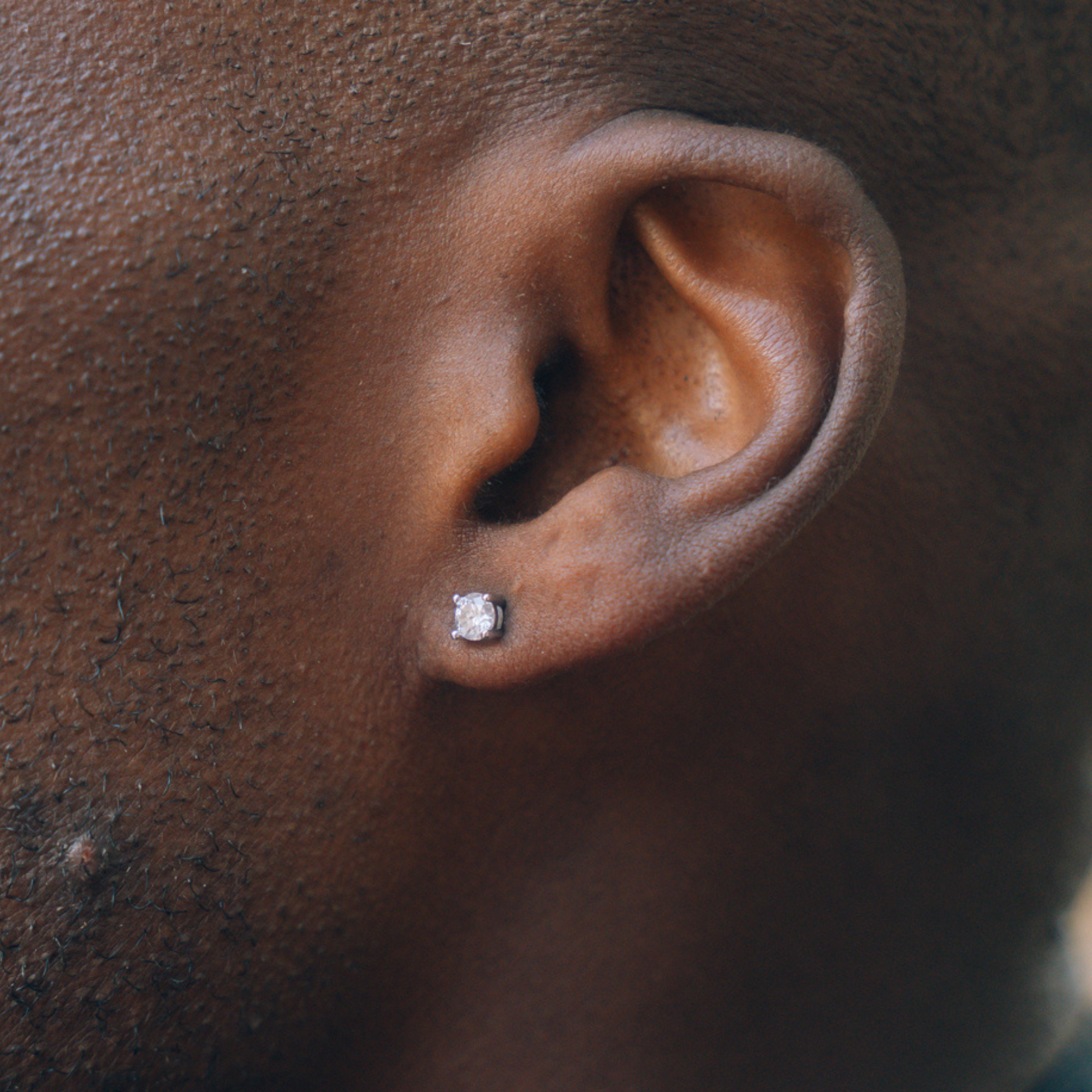 Micro Moissanite Diamond Stud Earrings - Mens Stud Earring By Twistedpendant