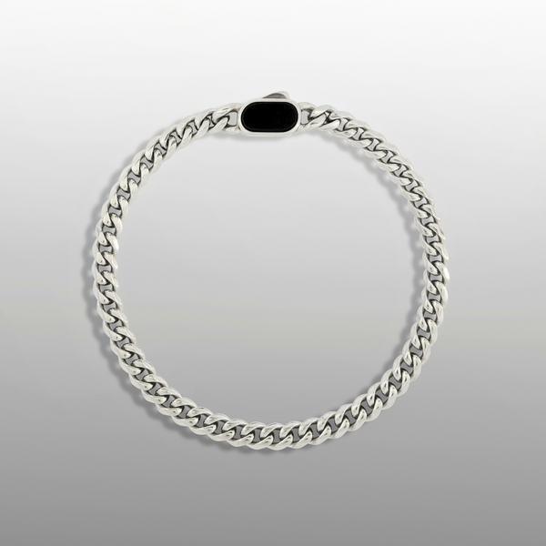 Men's Cuban Bracelet - Silver Onyx Bracelet For Men | Twistedpendant