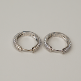 Silver Micro Paved Diamond Hoop - Mens Hoop Earrings By Twistedpendant