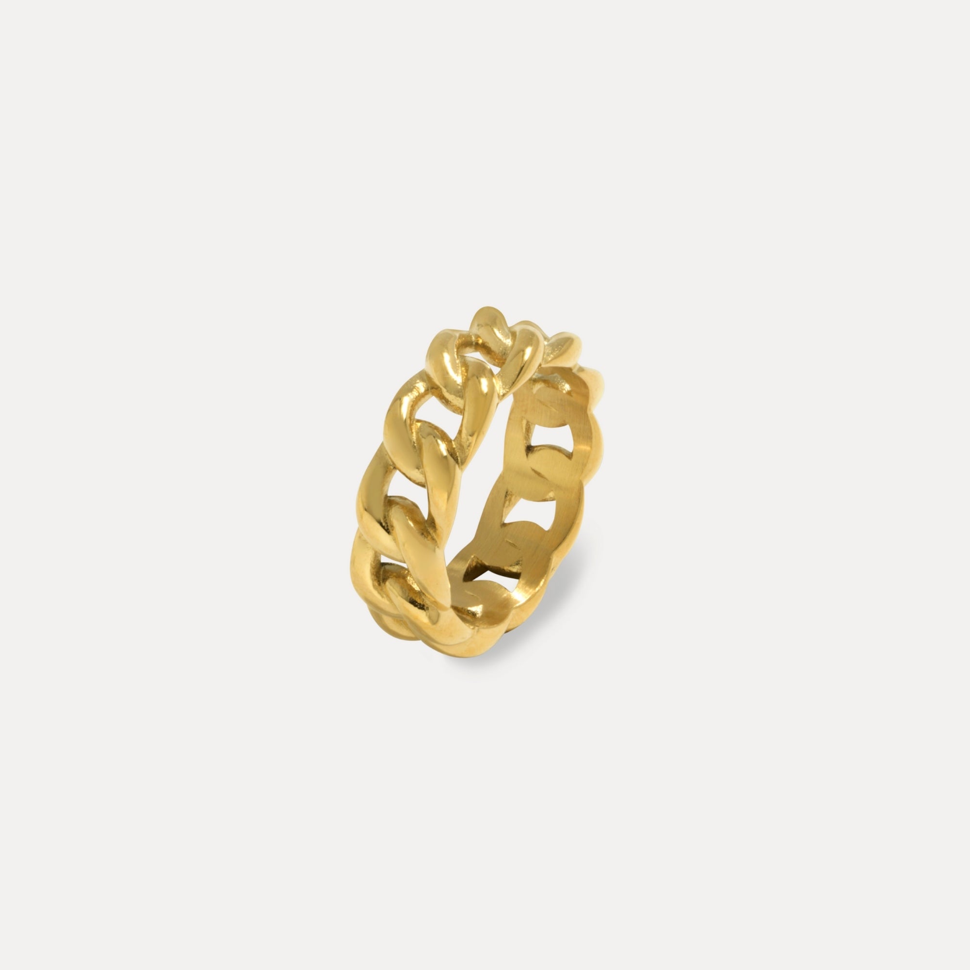 Twisted Cuban Band Ring - Gold