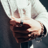 Men's Silver Ring - Matte Finished Men's Silver Band Rings | Twistedpendant