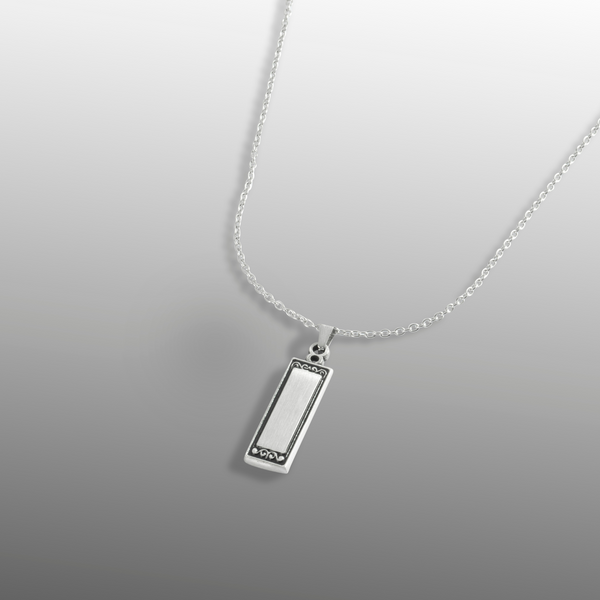 Silver Monolith Pendant - Mens Silver Necklaces - By Twistedpendant