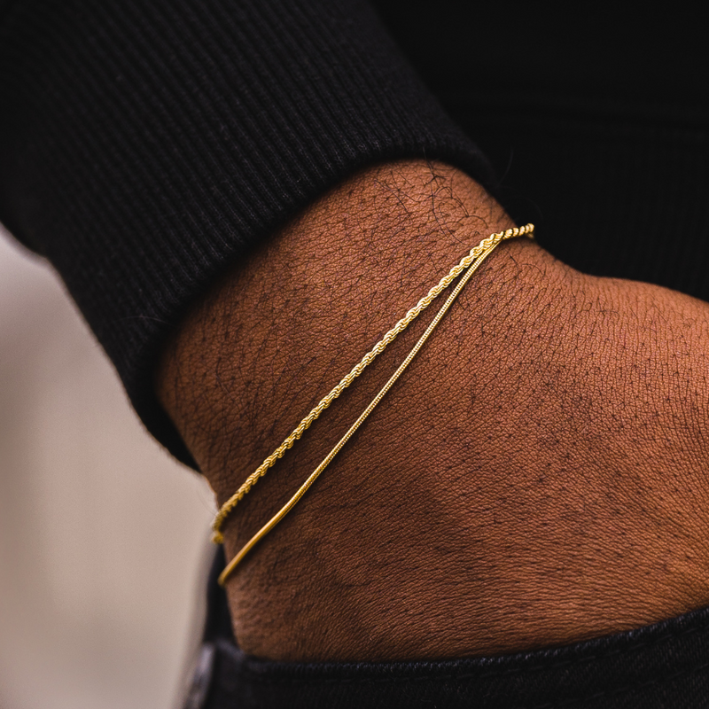 zimba - Snake Look Gold Plated Bracelet For Boys & Mens Best Gift Item