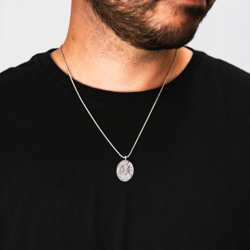 Silver Ares Greek God Pendant Necklace For Men - By Twistedpendant