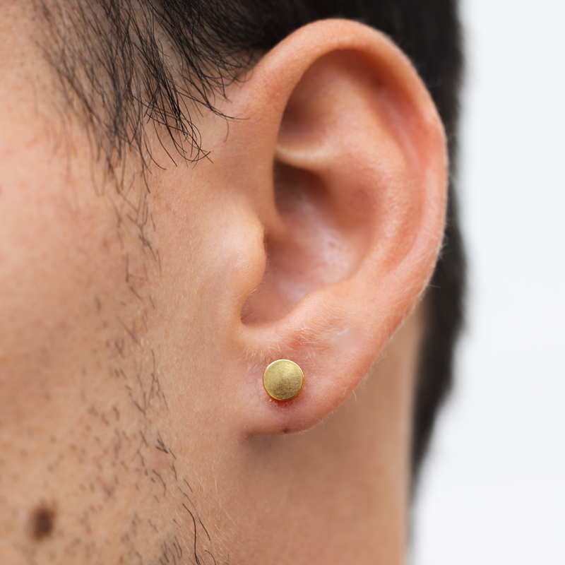 Gold 6mm Stud Earrings - Mens Stud Earrings | Twistedpendant