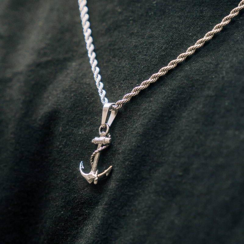 Anchor Necklace - Silver Anchor Pendant For Men - By Twistedpendant