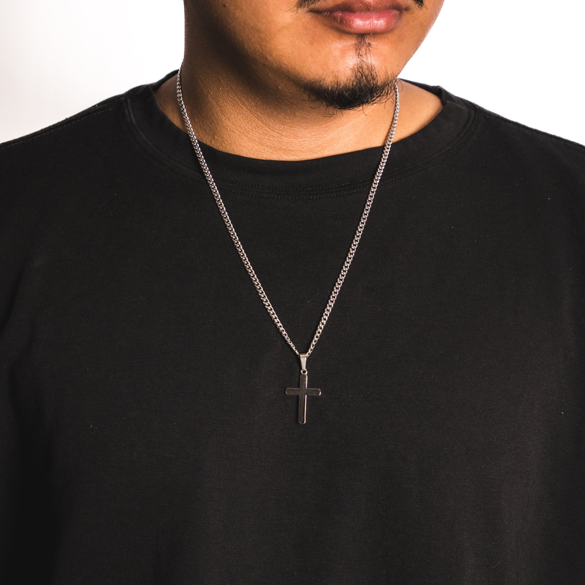 Mens Silver Cross Necklace | Twistedpendant