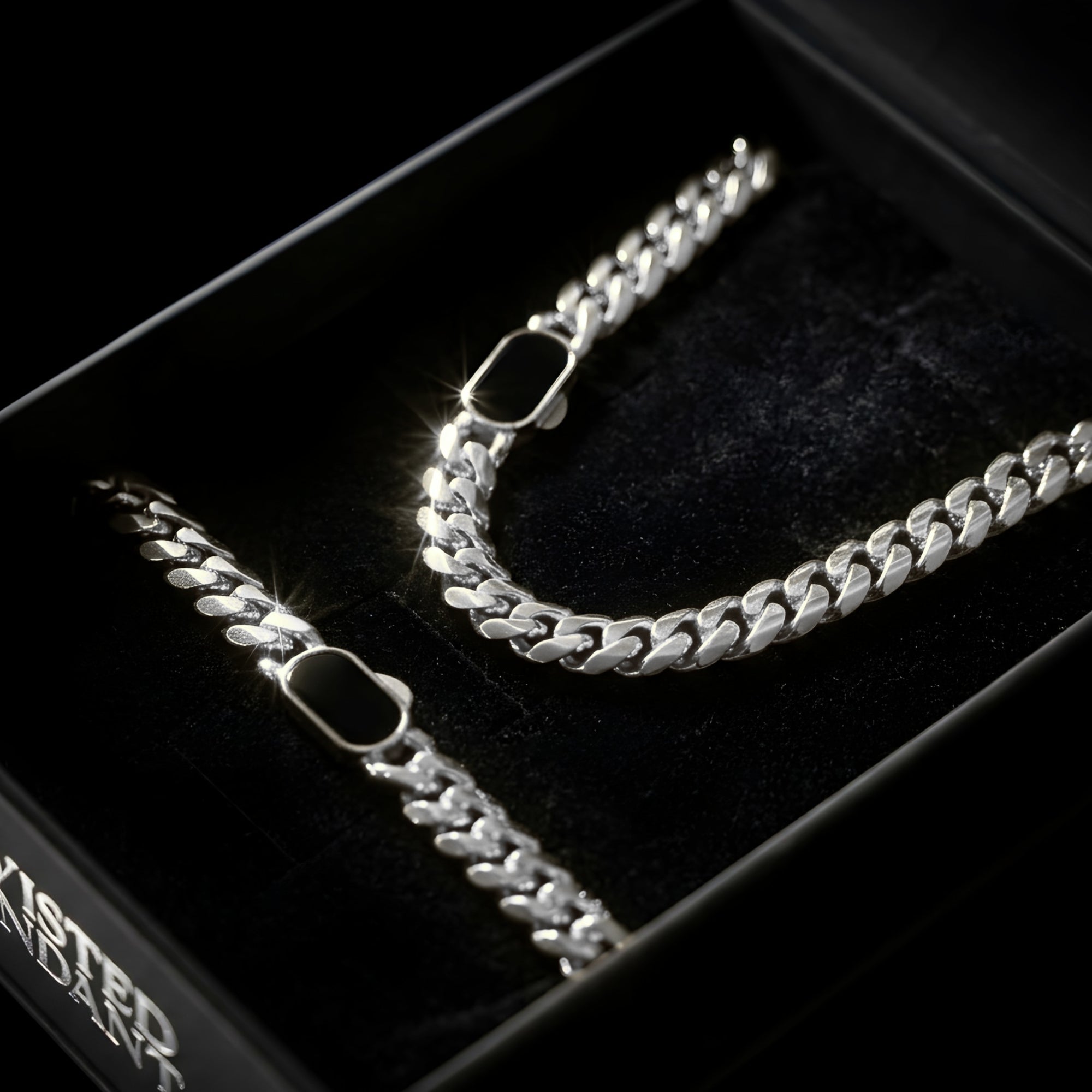Onyx Thick Cuban Chain (8MM) - Silver