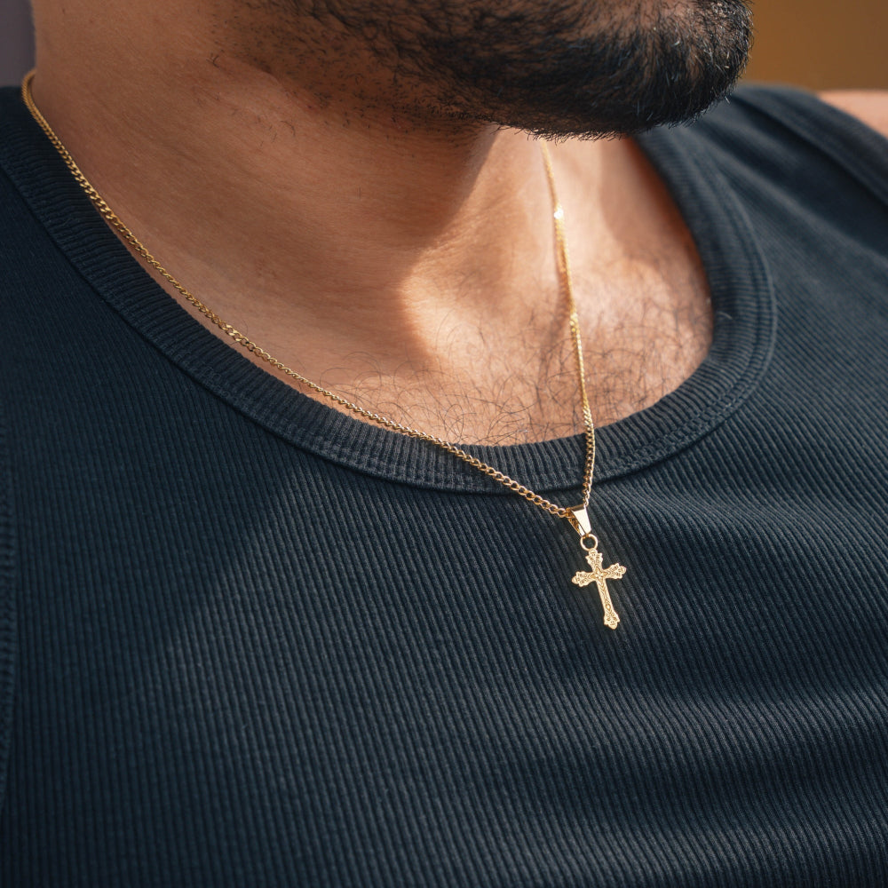 Micro Vintage Cross - Gold