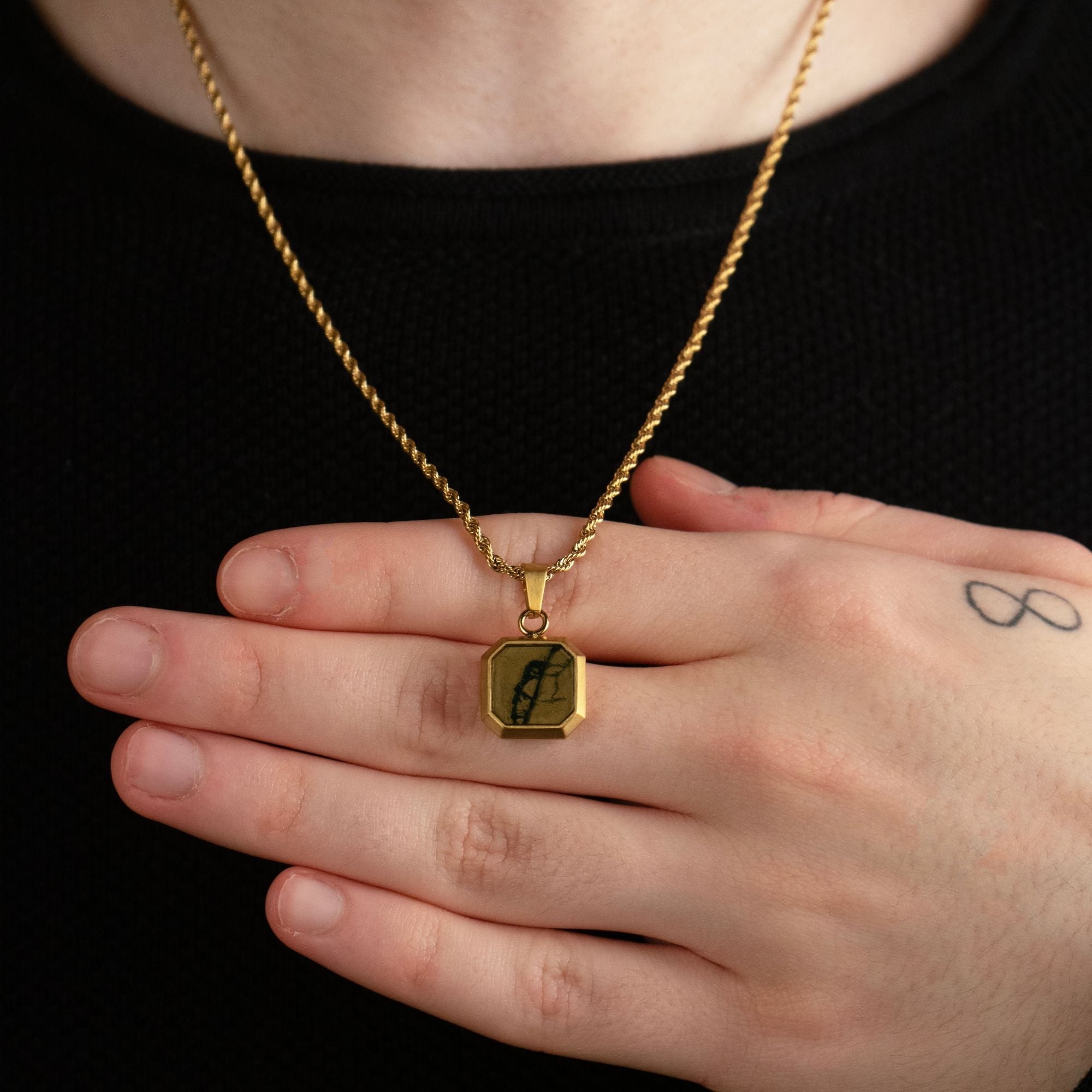 Moss Agate - Gold