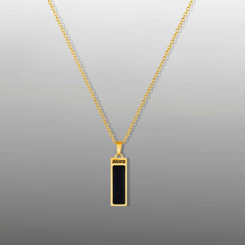 Onyx Verge Pendant - Mens Gold Pendant Necklace - By Twistedpendant