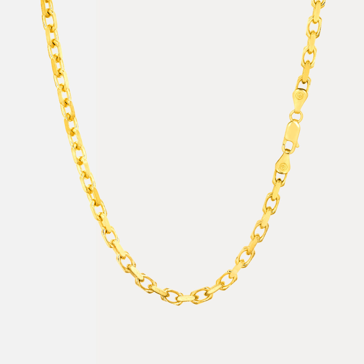 Italian Gold Rolo Chain (4MM) | 925 Sterling Silver | Twisted Pendant