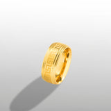 Mens Greek Band Ring - Gold