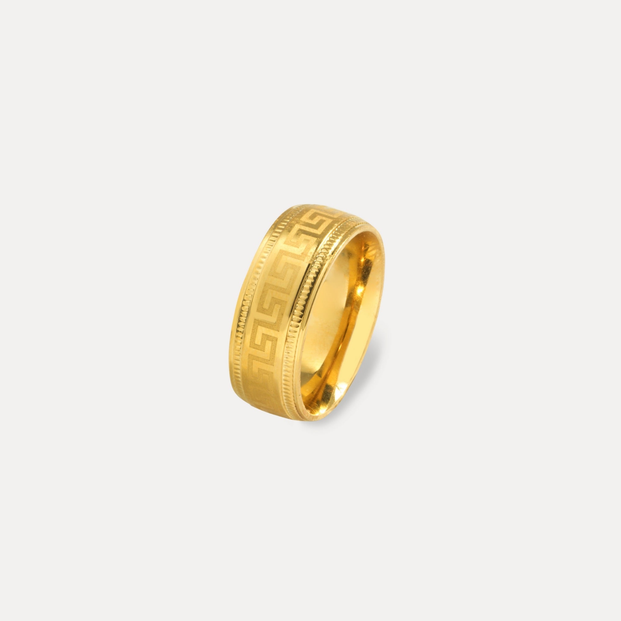 Greek Key Gold Ring - Mens Gold Rings | By Twistedpendant