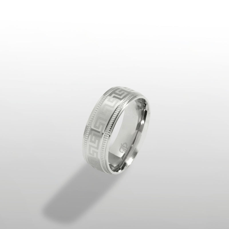 Greek key Silver Ring - Mens Silver Rings | By Twistedpendant