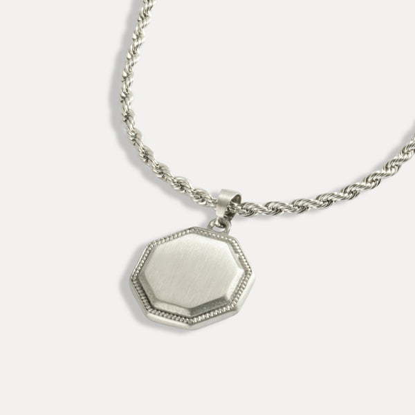 Silver Octagon Pendant - Silver Pendant Necklaces - By Twistedpendant
