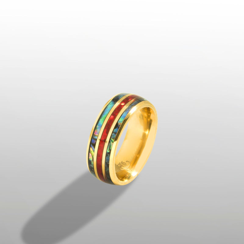 Red Fire Opal Ring - Gold