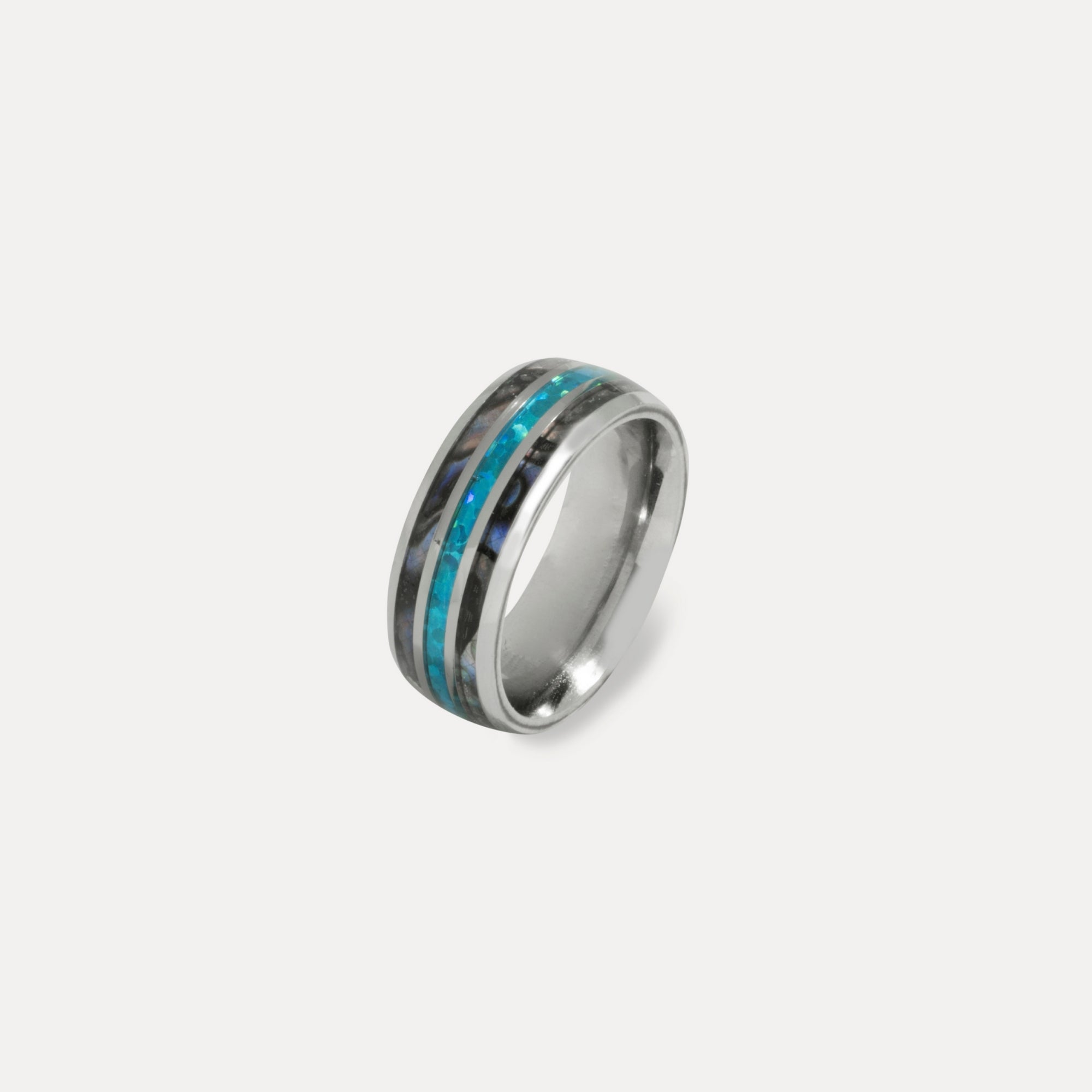 Silver Opal Band ring | Mens Silver Rings | Twistedpendant