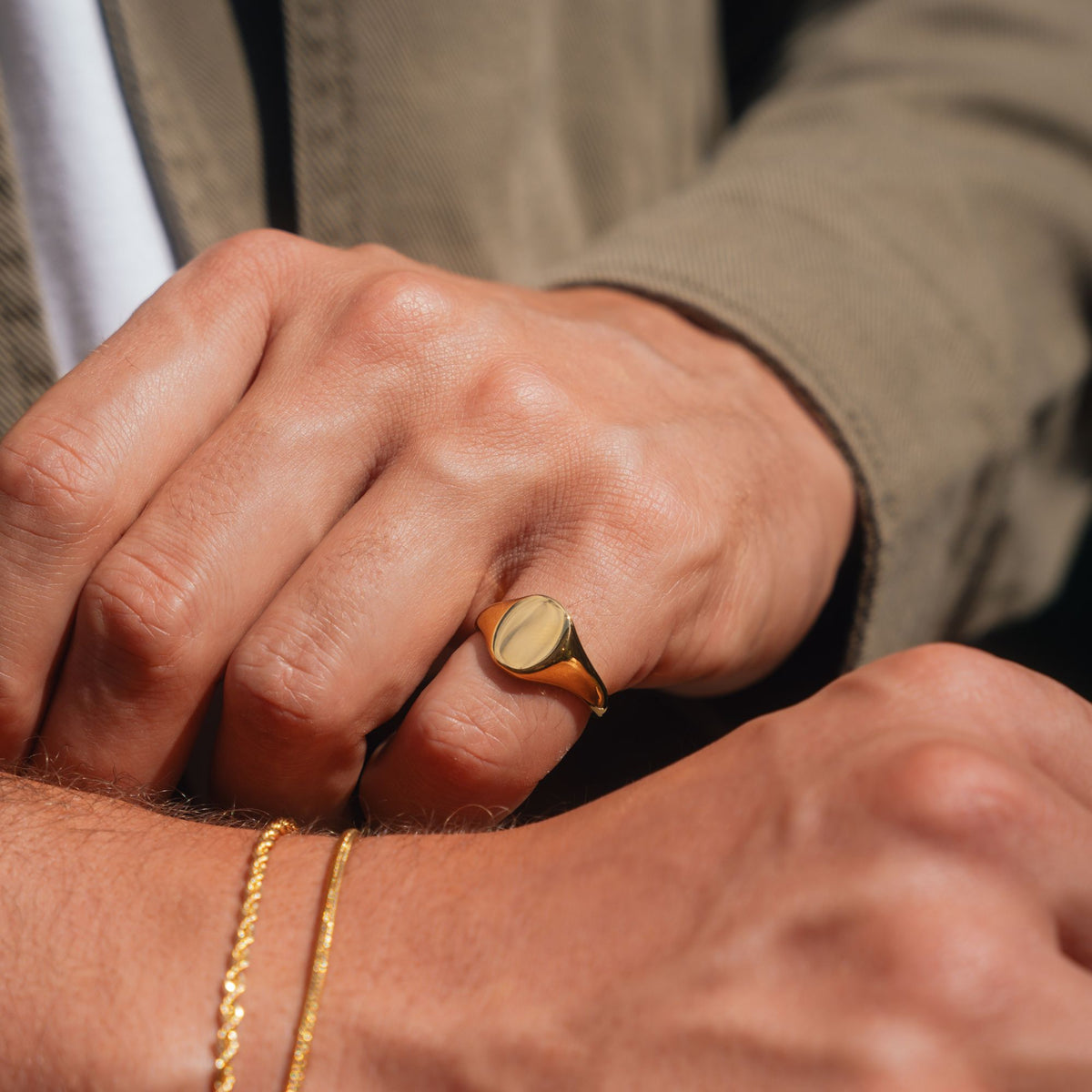 Smooth Signet Ring - Gold