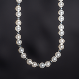 Silver Bead & Pearl Bracelet Chain (6MM) - Men's Pearl Bracelet | Twistedpendant