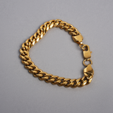 Men's Gold Cuban Thick Bracelet (8MM) - Mens Gold Bracelet Chain | Twistedpendant