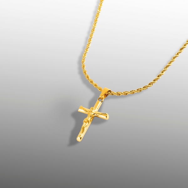 Crucifix Necklace - Mens Gold Crucifix Cross Pendant By Twistedpendant