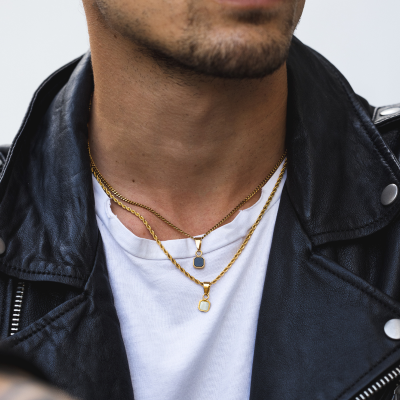 Mini Pearl Necklace - Gold Necklace for Men - By Twistedpendant