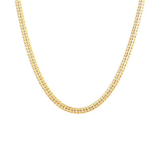 Mens Gold Flat Cuban Chain (6MM) | Mens Necklace By - Twistedpendant