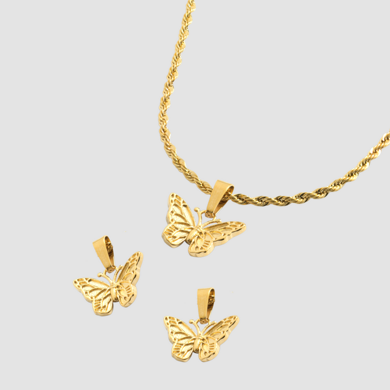 Gold Butterfly Pendant Necklace - Gold Necklace For Men By Twistedpendant