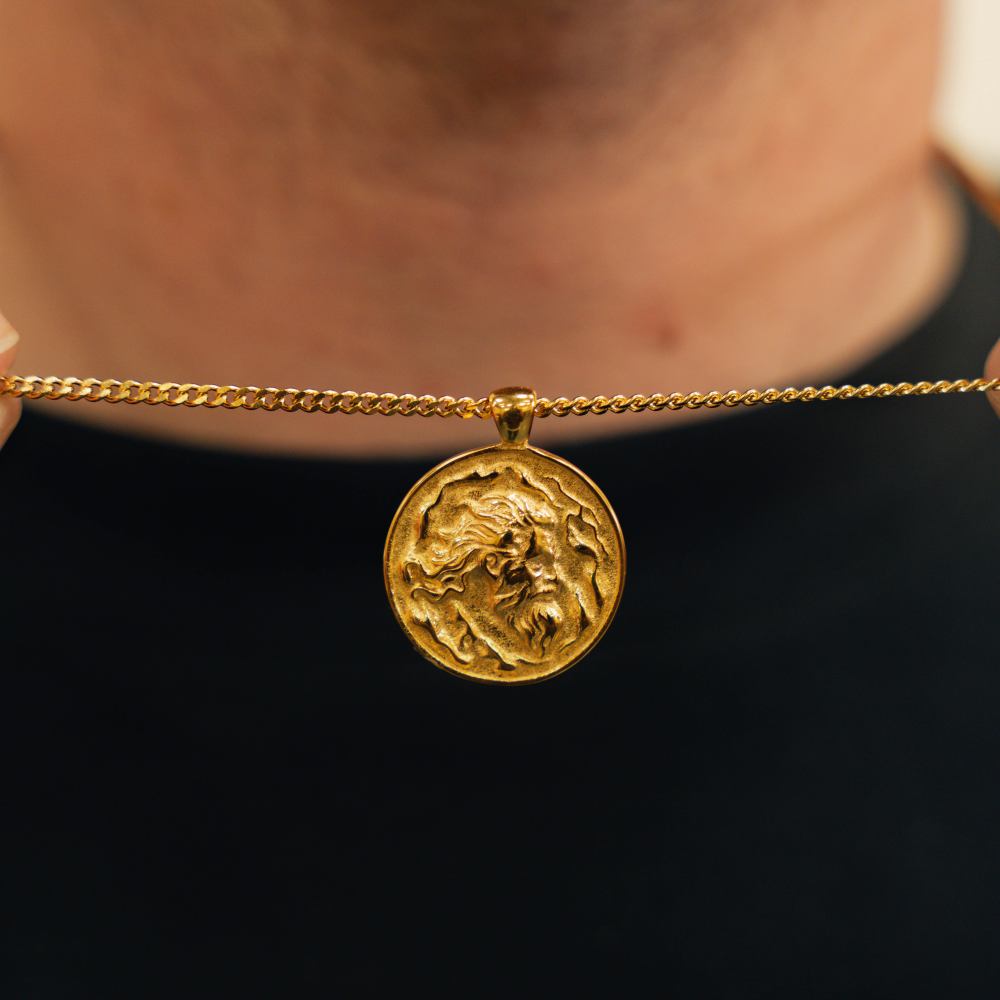 Zeus Greek God Pendant - Mens Gold Necklaces By Twistedpendant