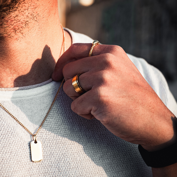 Men's Gold Ring - Matte Finished Men's Gold Band Rings | Twistedpendant