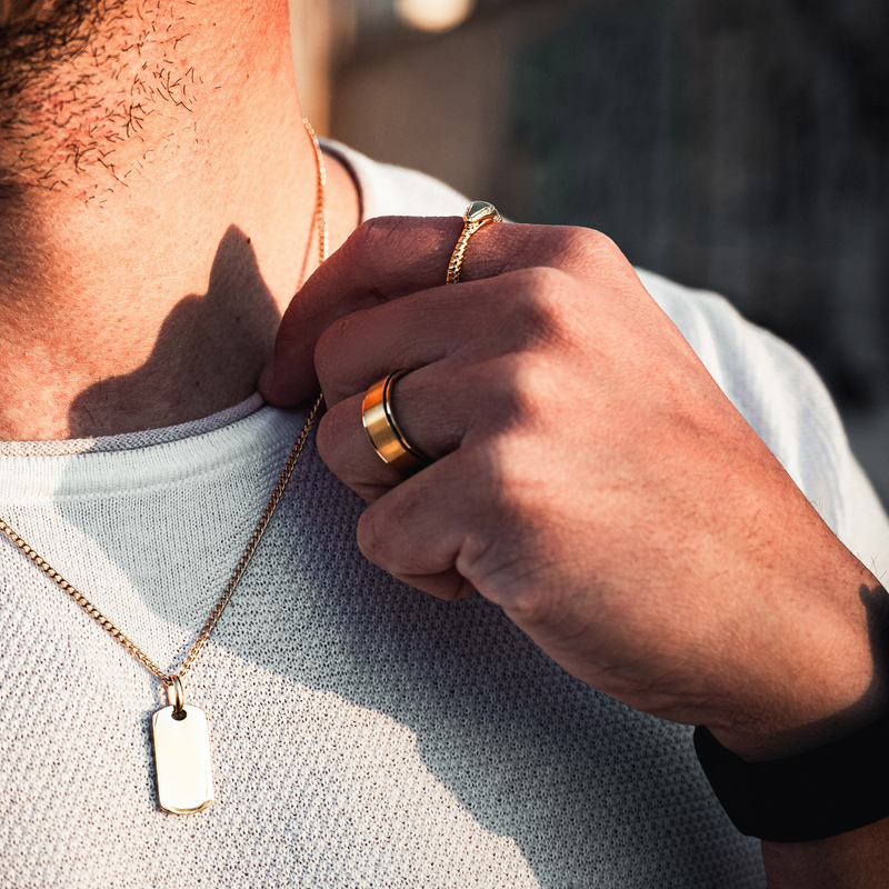 Men's Gold Ring - Matte Finished Men's Gold Band Rings | Twistedpendant