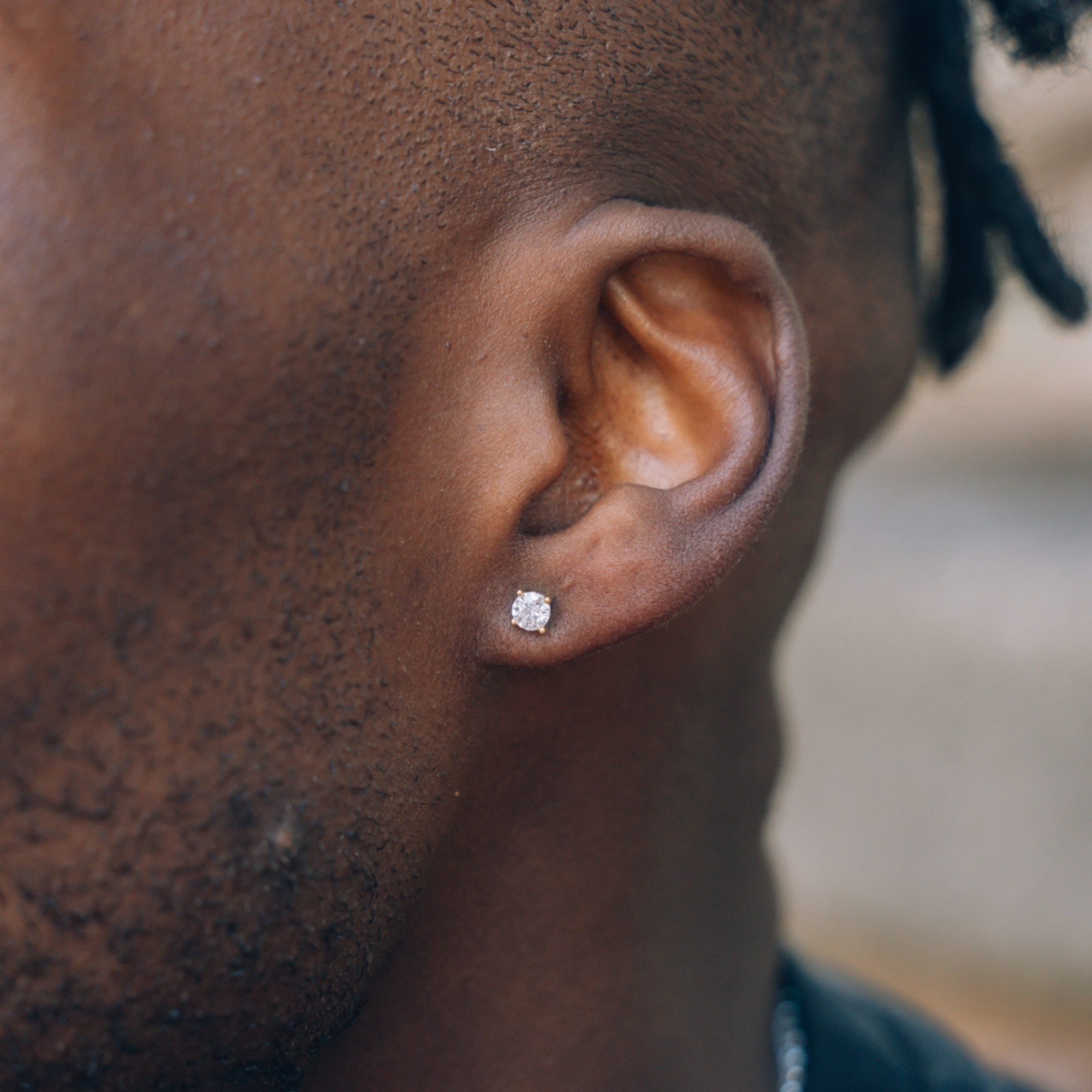 Micro Moissanite Diamond Stud Earrings - Mens Stud Earring By Twistedpendant