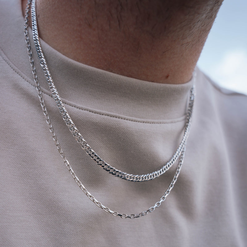 925 Sterling Silver Chain - Flat Cuban Necklace For Men By Twistedpendant