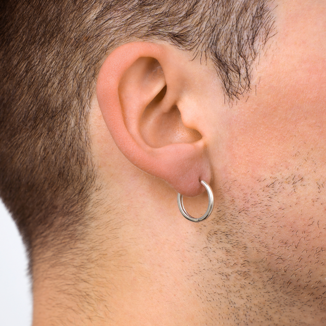 Sterling Silver Mens Earrings - Silver Hoop Earrings | Twistedpendant